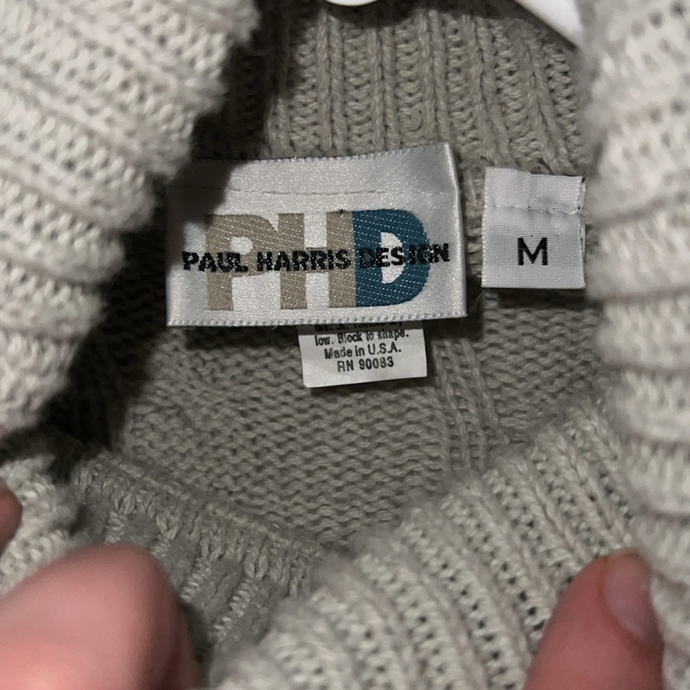 Gray chunky knit turtleneck sweater - Picture 2 of 3